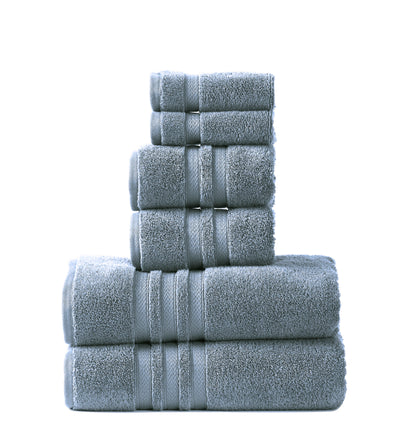 Ecoterry Sustainable 6 Piece Bath Towels Set (Dusty Blue)