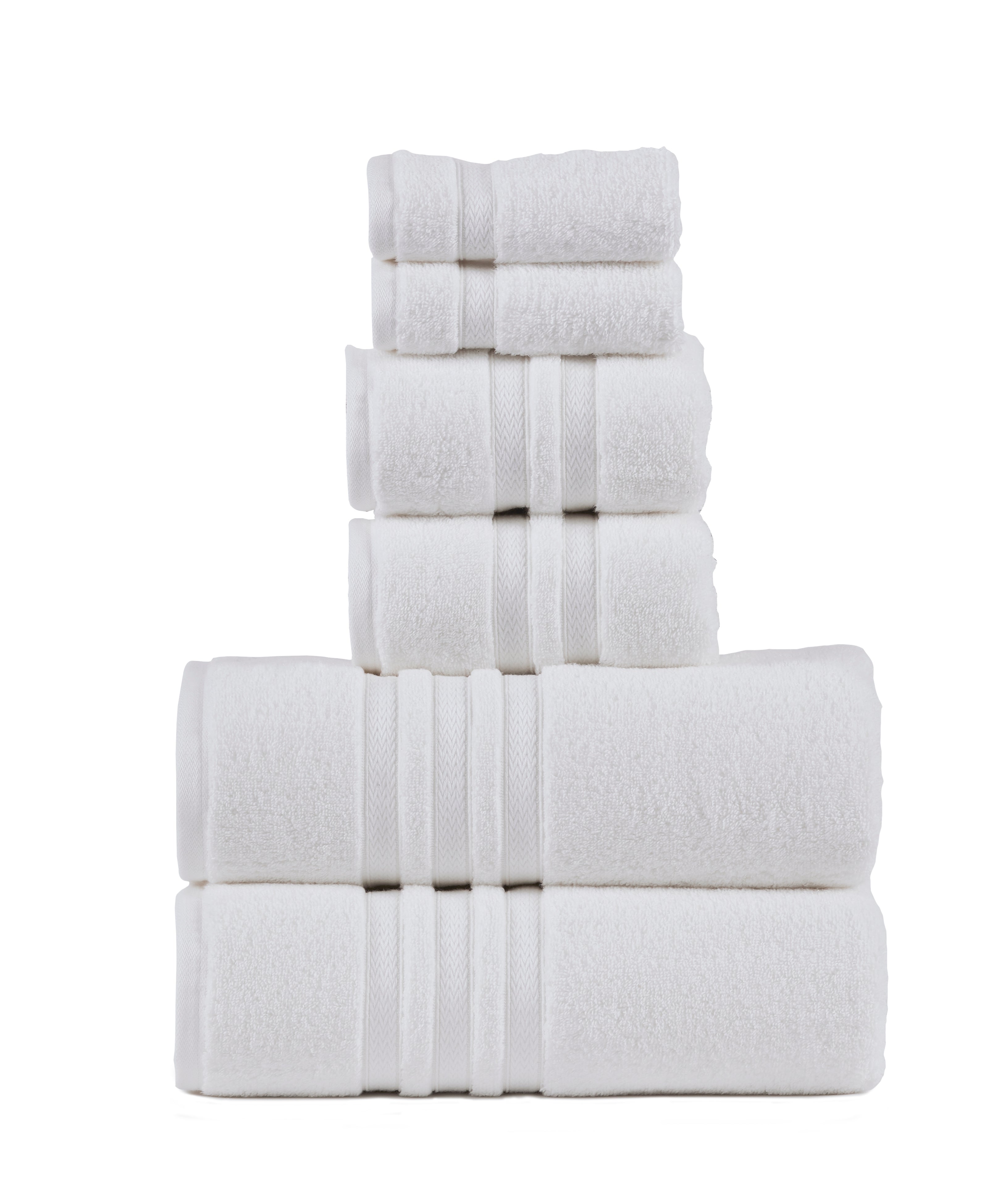 Ecoterry Sustainable 6 Piece Bath Towels Set (White) – Luxury Towel Company