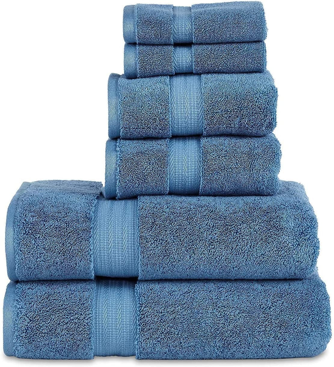 Luxury Spa Towels 6 Piece Towels Set (Blue)