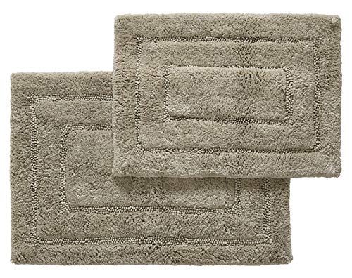 Eco Terry Sustainable Bathroom Rugs Set, 2 pc (20 "x30 and 17 "x24) - Made with Recycled Cotton Chenille and Recycled PET Polyester, 2800 GSM (Cocoa)
