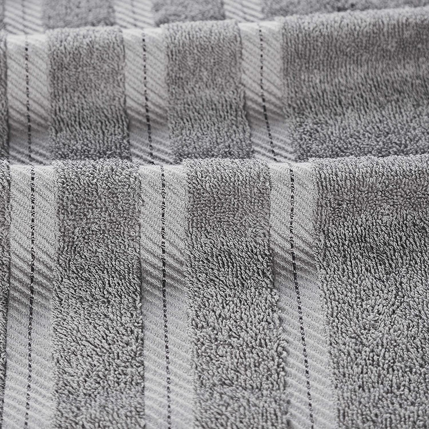 Classic Cotton Towels 8 Piece Set (Light Grey)