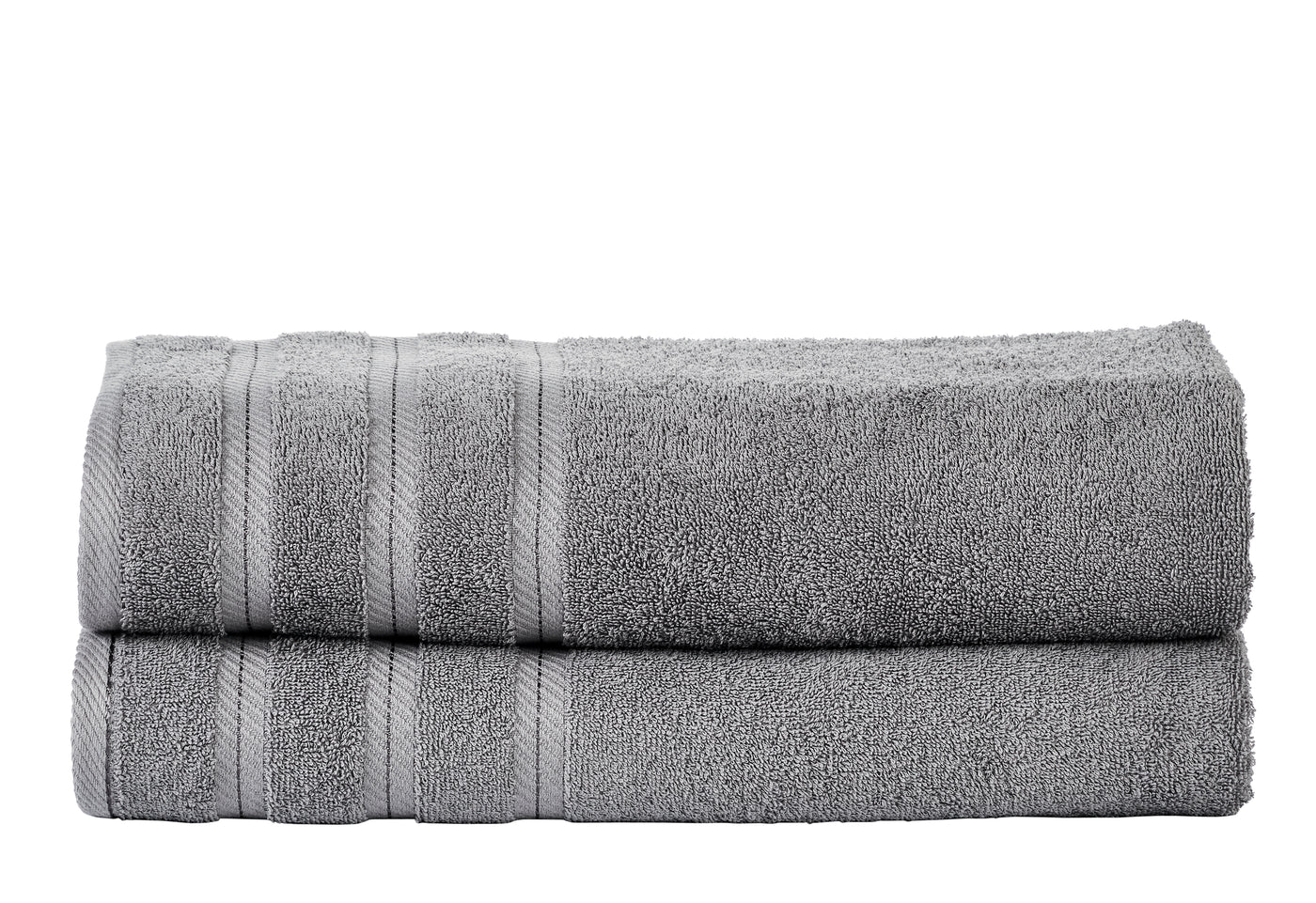 Classic Cotton Towels 2 Piece Set (Light Grey)