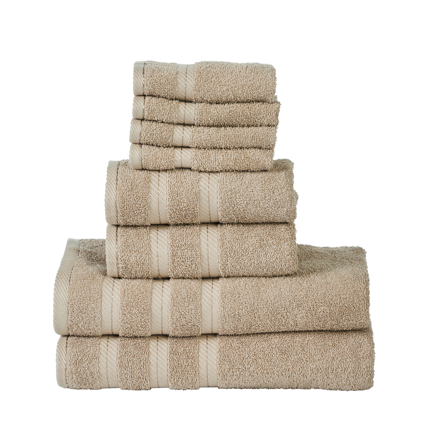 Classic Cotton Towels 8 Piece Set (Taupe)