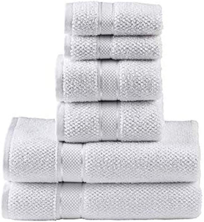 Senses Textured Rice Weave 6 Piece Bathroom Towel Set (White)
