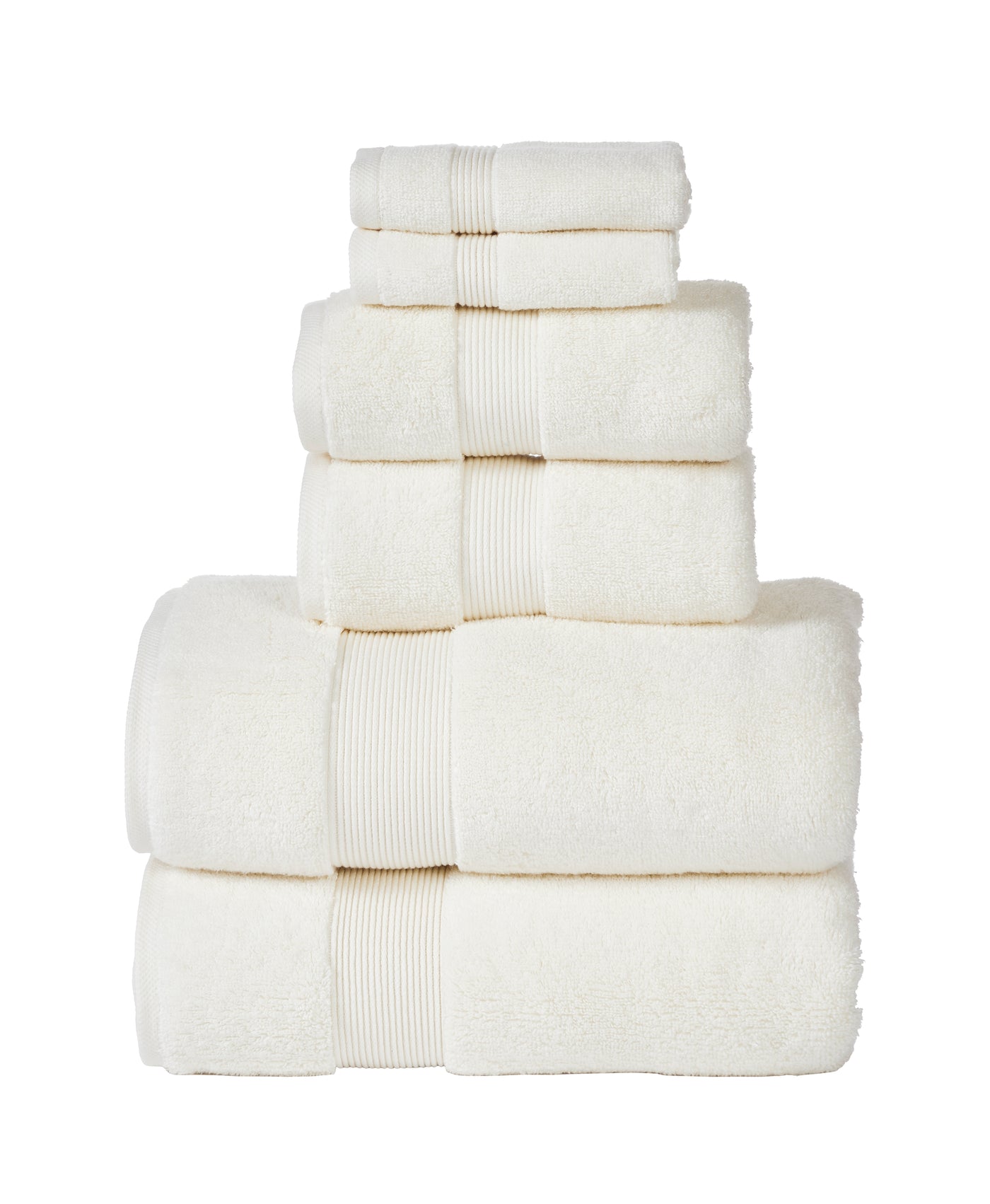 Soft Hotel Towels 6 Piece Set (Ivory)