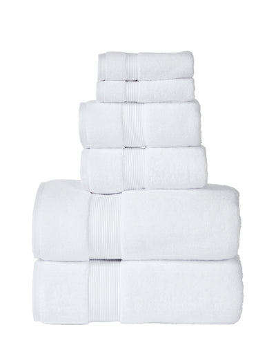 Soft Hotel Towels 6 Piece Set (White)