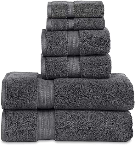 Luxury Spa Towels 6 Piece Towels Set (Charcoal)