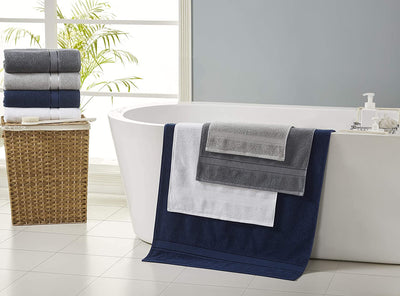 Senses Textured Rice Weave 6 Piece Bathroom Towel Set (Charcoal)