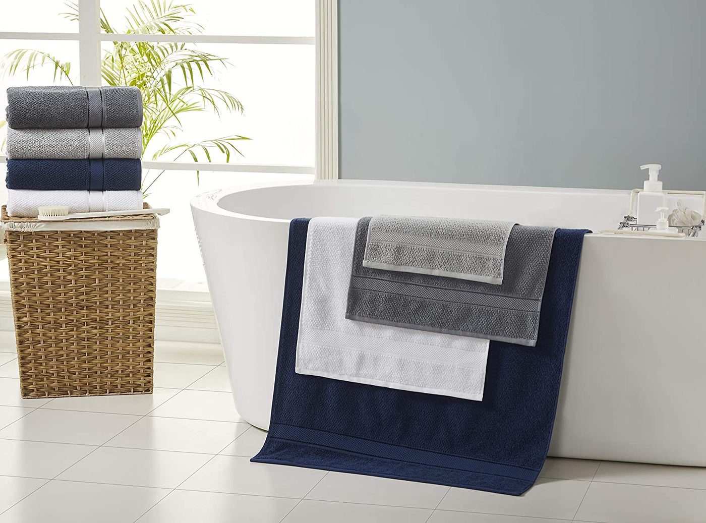 Senses Textured Rice Weave 6 Piece Bathroom Towel Set (White)