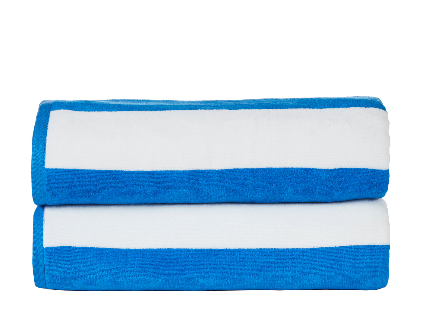 Cabana Stripe Velour Pool and Beach Towels 2 pack (Blue)