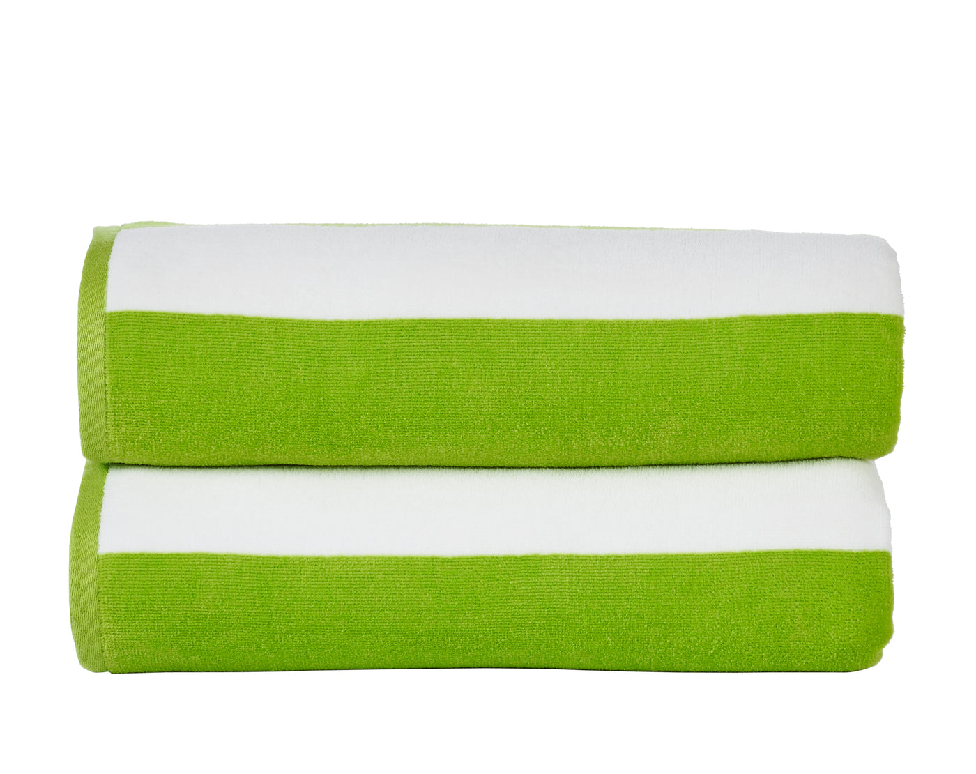 Cabana Stripe Velour Pool and Beach Towels 2 Pack (Lime)