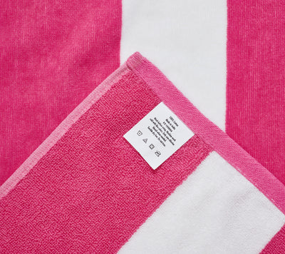 Cabana Stripe Velour Pool and Beach Towels 2 pack (Pink)