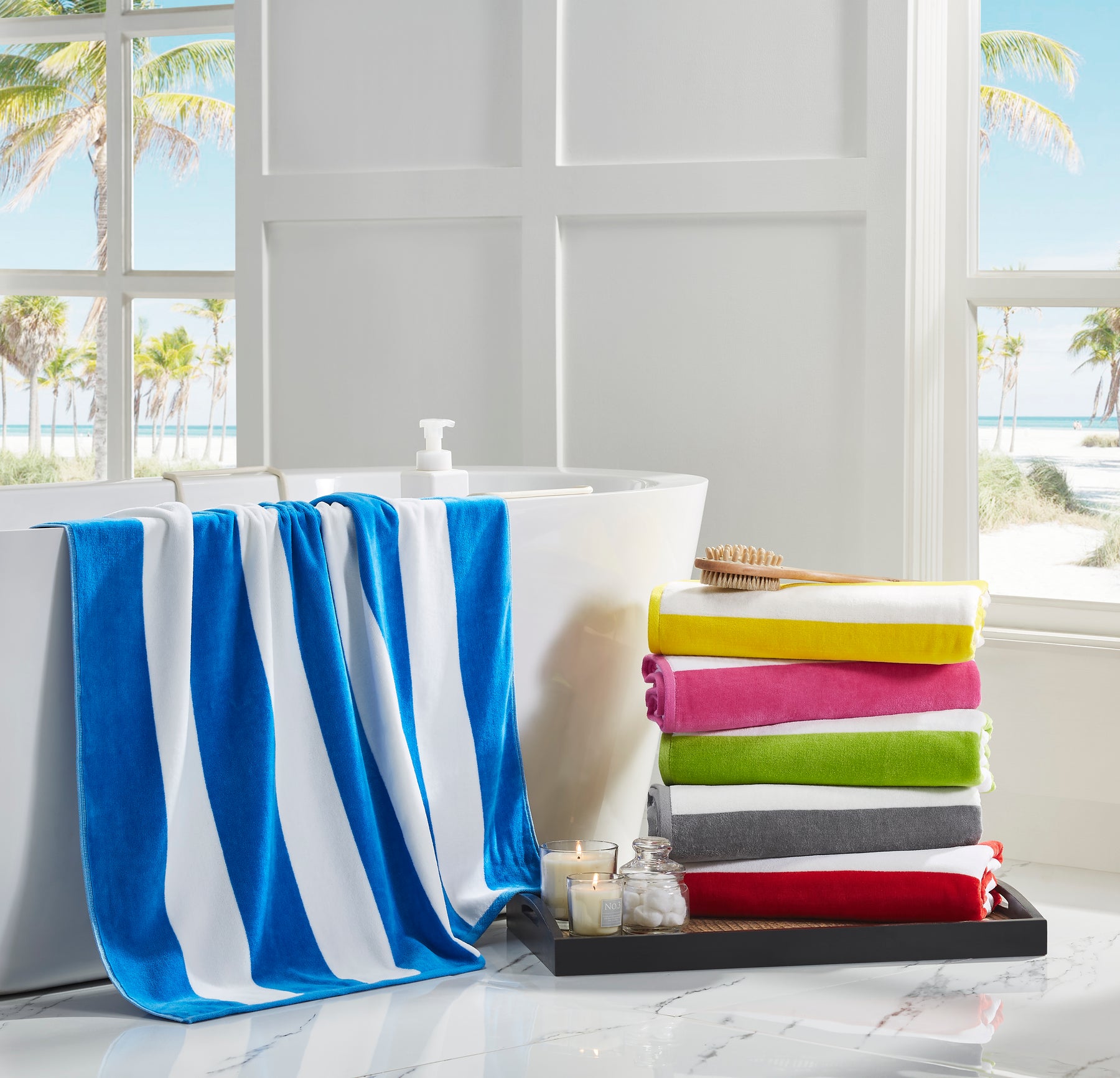 KAUFMAN - 4PC Pack 32'X62' Velour Cabana Stripe Beach Towels RED/WHITE - On  Sale - Bed Bath & Beyond - 25715815