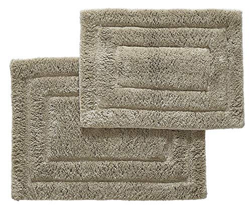 Cotton Bathroom Rugs Set, 2 pc (20"x30" and 17"x24") - Soft Plush 2800 GSM, Super Thick and Absorbent - Matches Our 804 GSM and 703 GSM Bathroom Towels Set (Taupe Color)